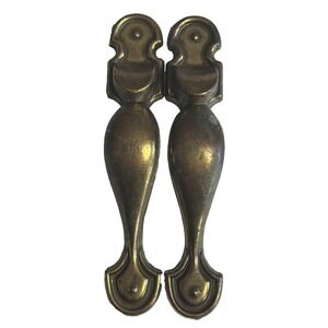 2 Vintage Thumb Rest handles Cabinet Pull Drawer pulls Canada CH 2103 Brass